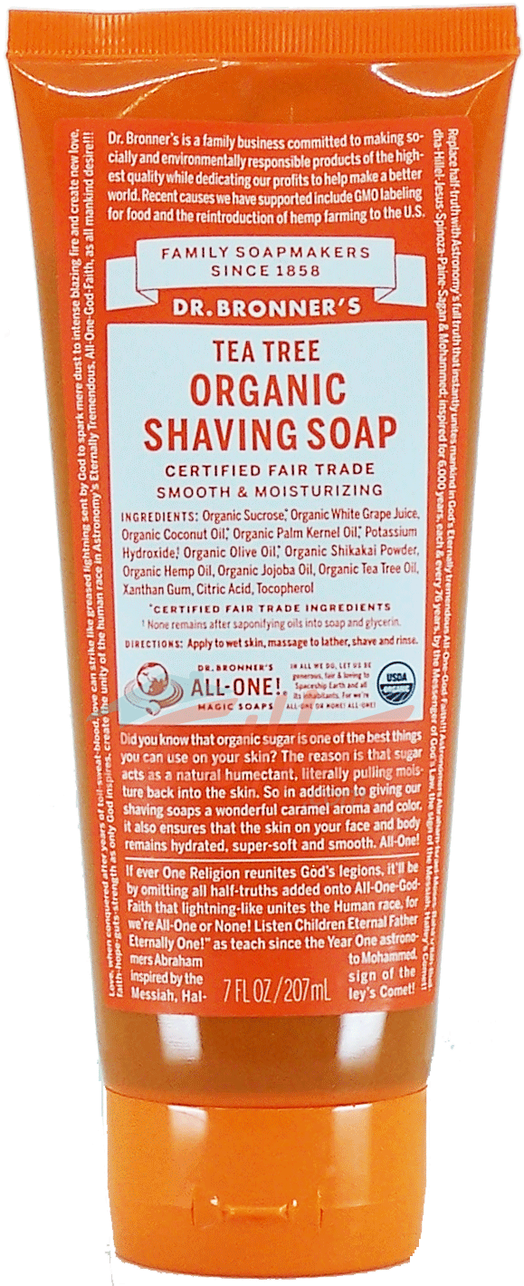 Dr. Bronner's Magic Family Soapmakers tea tree organic shaving soap Full-Size Picture